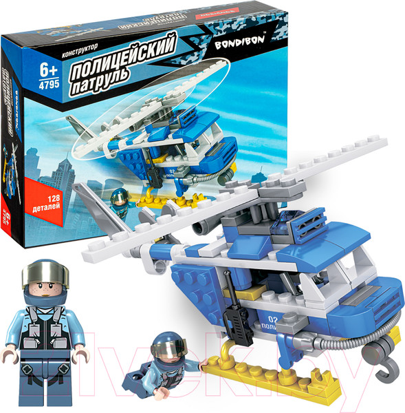 Изображение товара Конструктор Bondibon Полицейский Патруль. Вертолет / ВВ4795