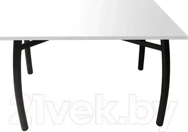 Изображение товара Обеденный стол Solt 120x80 (белый/ноги гнутые усиленные черные)