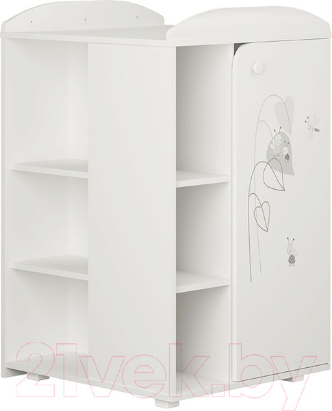 Изображение товара Детская кровать-трансформер Polini Kids French 800 Amis с комодом (белый)