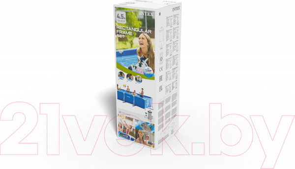 Изображение товара Каркасный бассейн Intex Rectangular Frame / 28274NP (450x220x84)