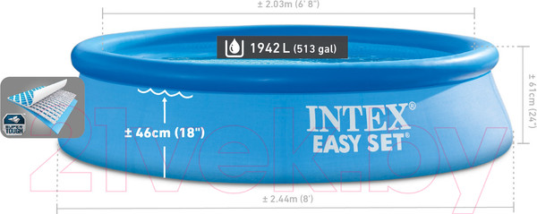 Изображение товара Надувной бассейн Intex Easy Set / 28106NP (244x61)