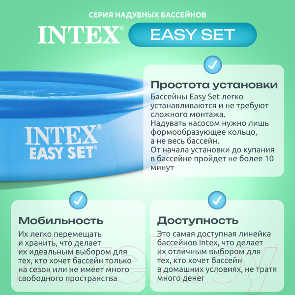 Изображение товара Надувной бассейн Intex Easy Set / 28106NP (244x61)
