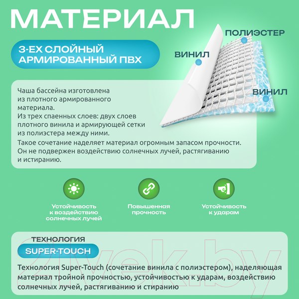 Изображение товара Каркасный бассейн Intex Metal Frame Beachside / 28208 (305х76) (c фильтром и насосом)
