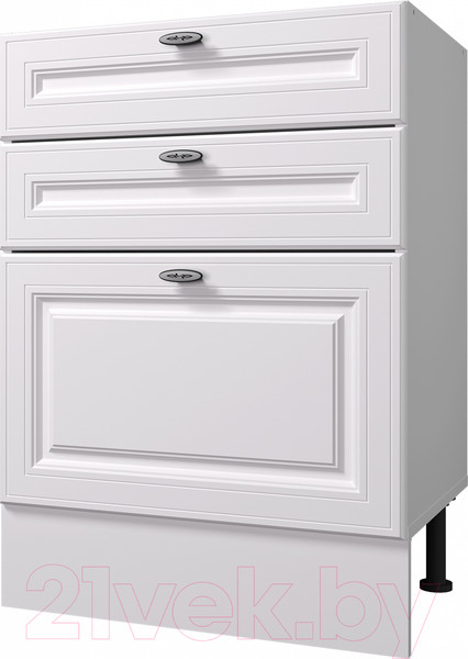 Изображение товара Шкаф-стол кухонный Горизонт Мебель Ева 60 3 ящика (белый софт)