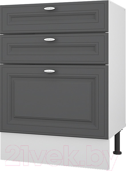 Изображение товара Шкаф-стол кухонный Горизонт Мебель Ева 60 3 ящика (графит софт)