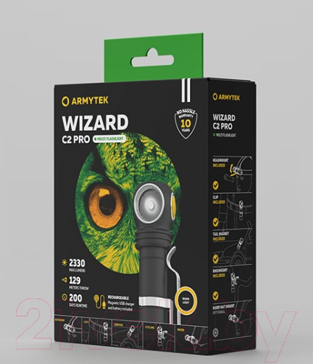 Изображение товара Фонарь Armytek Wizard C2 Pro Magnet USB / F08701W (теплый)