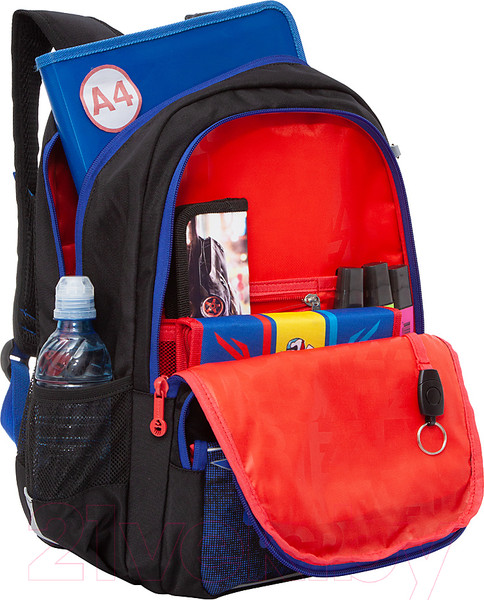 Изображение товара Школьный рюкзак Grizzly RB-154-2 (черный/синий)