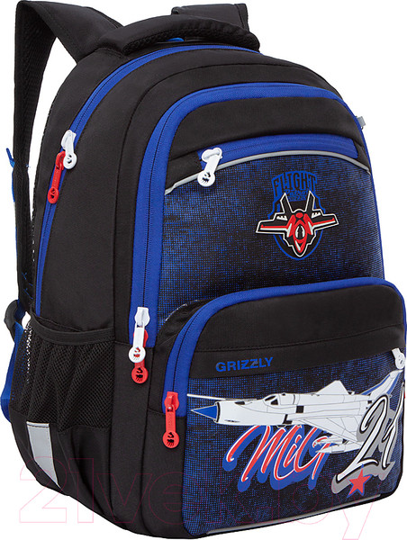 Изображение товара Школьный рюкзак Grizzly RB-154-2 (черный/синий)