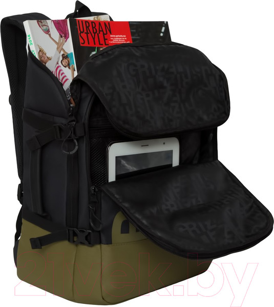 Изображение товара Рюкзак Grizzly RQ-019-21 (черный/хаки)