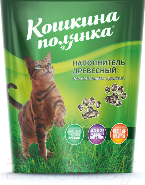 Изображение товара Наполнитель для туалета Кошкина Полянка Древесный / 0404  (10кг)