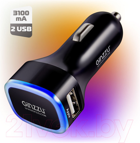 Изображение товара Адаптер питания автомобильный Ginzzu GA-4415UB