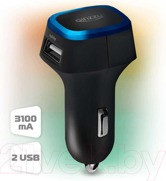 Изображение товара Адаптер питания автомобильный Ginzzu GA-4415UB
