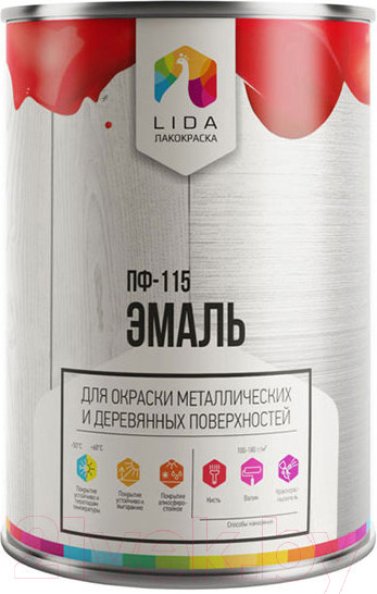 Изображение товара Эмаль Lida ПФ-115 (1кг, защитный)