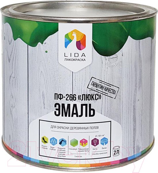 Изображение товара Эмаль Lida Люкс ПФ-266 (2кг, желтый/коричневый)