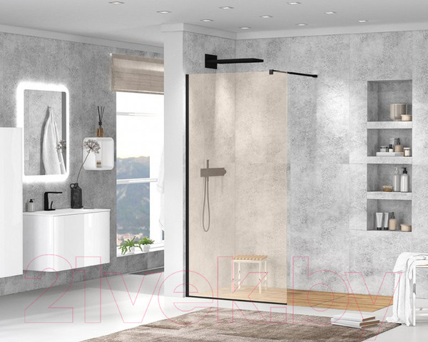 Изображение товара Душевая стенка Cezares LIBERTA-L-1-90-BR-NERO