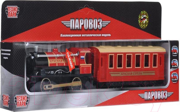 Изображение товара Поезд игрушечный Технопарк Поезд с вагоном. Красная стрела / CT10-038 (24)