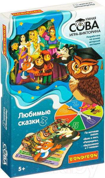 Изображение товара Настольная игра Bondibon Умная сова. Любимые сказки 3 / ВВ4839