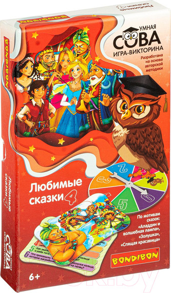 Изображение товара Настольная игра Bondibon Умная сова. Любимые сказки 4 / ВВ4840