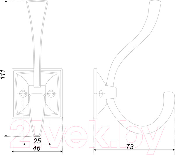 Изображение товара Крючок для одежды Boyard Gerald K216AB.8