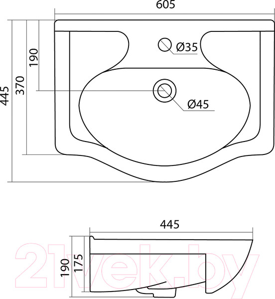 Изображение товара Умывальник Santek Селигер 60 (1WH110268)