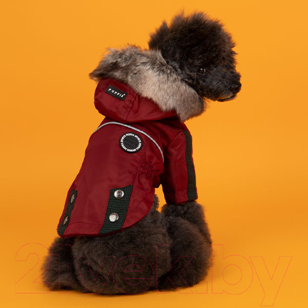 Изображение товара Куртка для животных Puppia Brock с капюшоном / PAUD-JM1851-RD-M (красный)