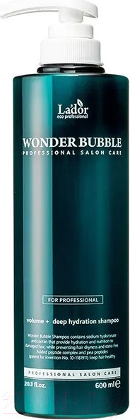 Изображение товара Шампунь для волос La'dor Wonder Bubble увлажняющий (600мл)