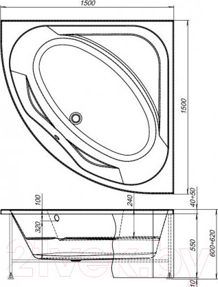 Изображение товара Экран для ванны Aquanet Vista 150