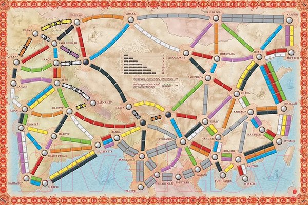 Изображение товара Дополнение к настольной игре Мир Хобби Ticket to Ride: Азия / 915274