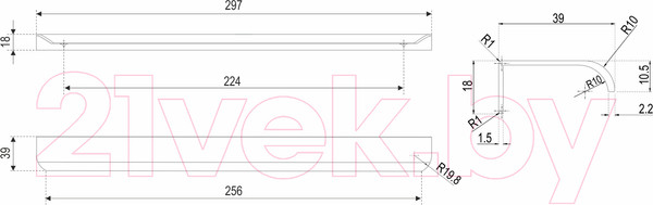 Изображение товара Ручка для мебели Boyard Al Monte RT110SG.1/224/300