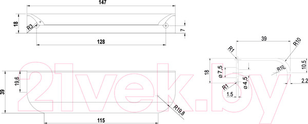 Изображение товара Ручка для мебели Boyard Al Monte RT110SC.1/128/150