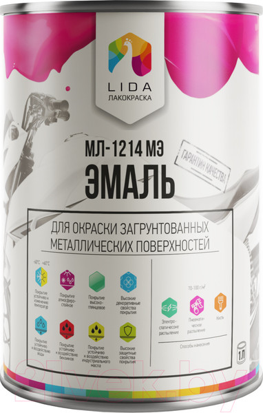 Изображение товара Эмаль автомобильная Lida МЛ-12 К (900г, серый)