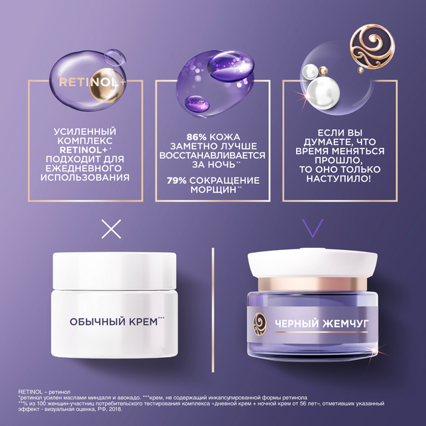 Изображение товара Крем для лица Черный жемчуг Ночной 56+ (50мл)