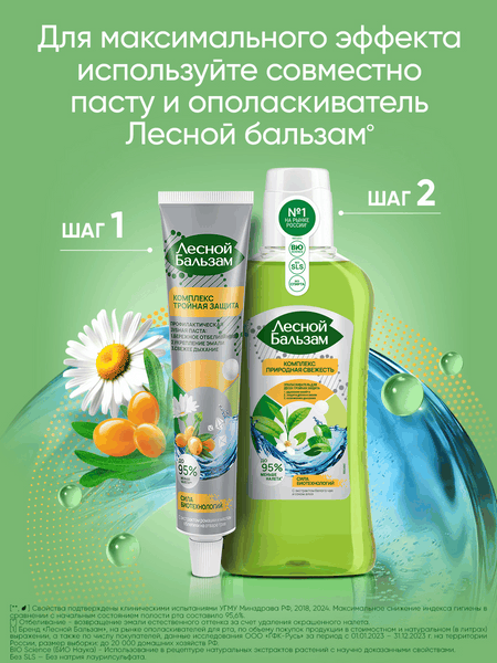 Изображение товара Зубная паста Лесной бальзам С экстрактом ромашки и маслом облепихи на отваре трав (75мл)