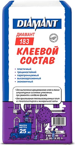 Изображение товара Клей для теплоизоляционных плит Diamant ПМ КС 1 184 зима (25кг)