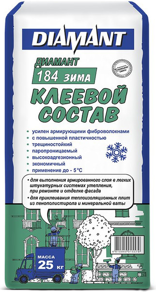 Изображение товара Клей для теплоизоляционных плит Diamant ПМ КС 1 184 зима (25кг)