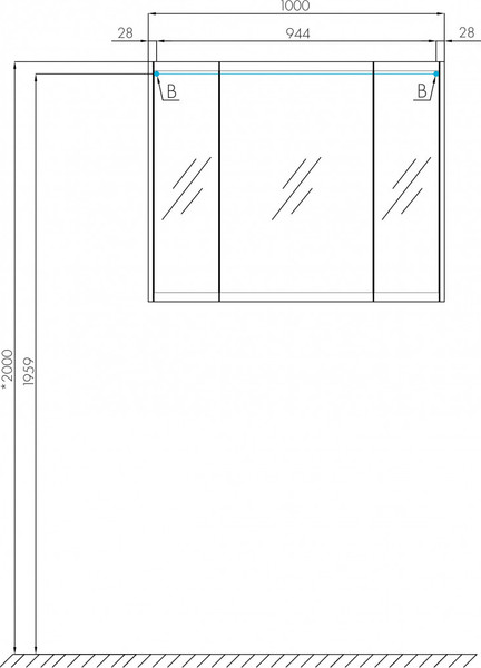 Изображение товара Шкаф с зеркалом для ванной Акватон Нортон 100 (1A249302NT010)