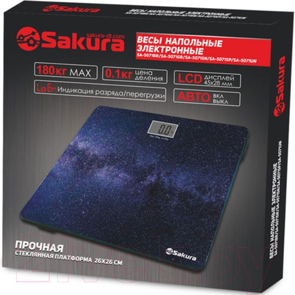 Изображение товара Напольные весы электронные Sakura SA-5071UN (космос)