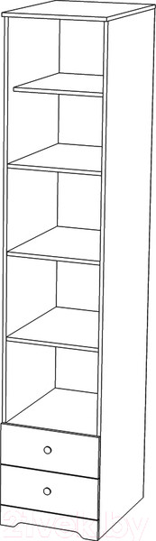 Изображение товара Шкаф-пенал Мебель-КМК 1Д2Я Атланта 0741.5 (бетон пайн светлый)