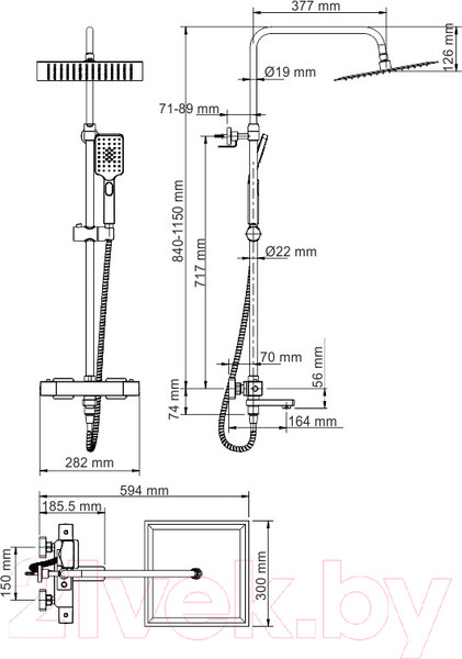 Изображение товара Душевая система со смесителем Wasserkraft Thermo A19901