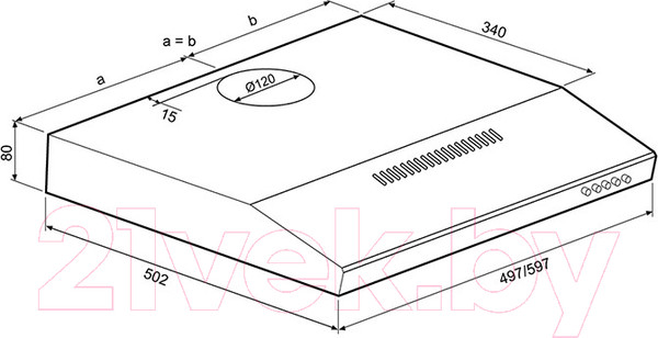 Изображение товара Вытяжка плоская Krona Jessica Slim 500 PB / 00026662 (металлик)