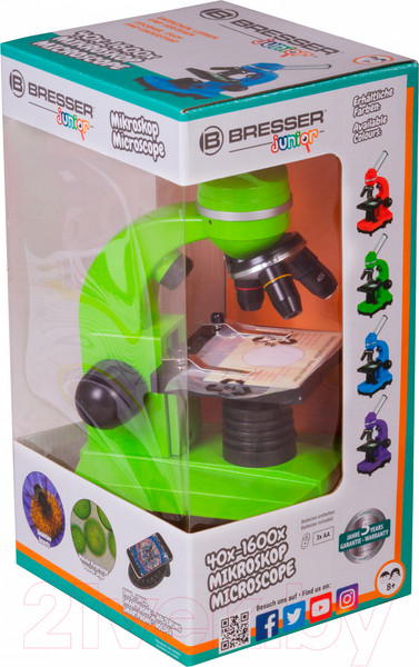 Изображение товара Микроскоп оптический Bresser Junior Biolux SEL 40-1600x / 74319 (зеленый)
