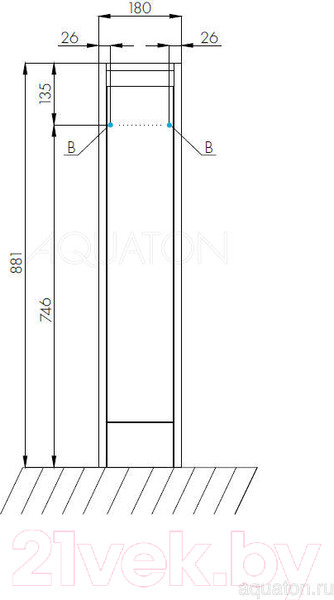 Изображение товара Тумба с умывальником Акватон Лондри 60 (1A2359K1LH010)