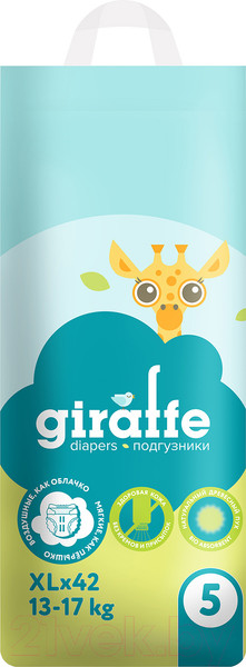 Изображение товара Подгузники детские Lovular Giraffe XL 13-18кг / 429196 (42шт)