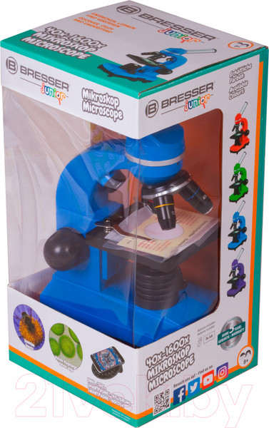 Изображение товара Микроскоп оптический Bresser Junior Biolux SEL 40–1600x / 74322 (синий)
