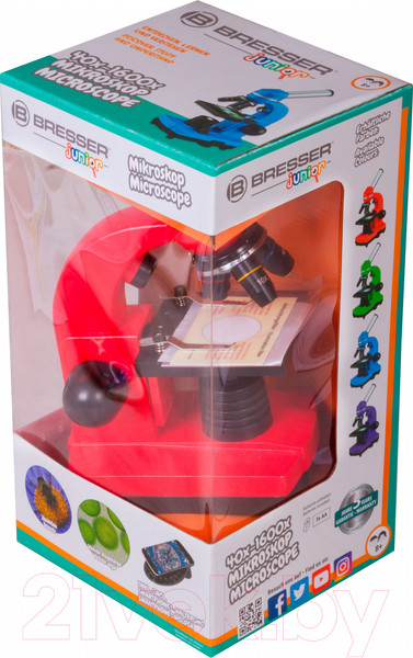 Изображение товара Микроскоп оптический Bresser Junior Biolux SEL 40–1600x / 74320 (красный)