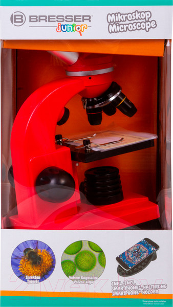 Изображение товара Микроскоп оптический Bresser Junior Biolux SEL 40–1600x / 74320 (красный)