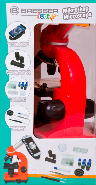 Изображение товара Микроскоп оптический Bresser Junior Biolux SEL 40–1600x / 74320 (красный)