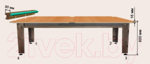 Изображение товара Бильярдный стол РуптуР Сильвер / 159.00.07 (11/7)