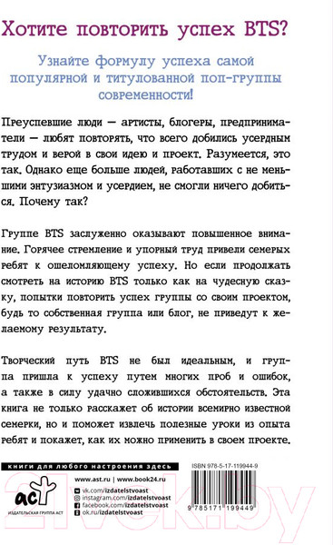 Изображение товара Книга АСТ BTS: история успеха самой популярной группы (Пак Х.)