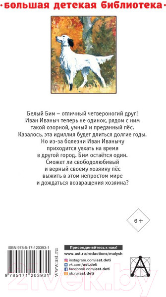 Изображение товара Книга АСТ Белый Бим Черное ухо (Троепольский Г.Н.)